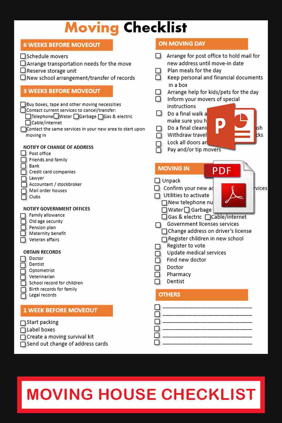 Printable Moving Checklist